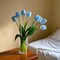 Artificial Tulip in Bulk for Wedding Bridal Bouquet,Fake Flowers for Valentine's Day Mother's Day Easter Table Centerpieces Decorations(Light Blue,Real-Touch,12pcs)